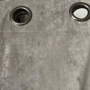 Pair of Gray velvet like 84 inch lined curtain panels
